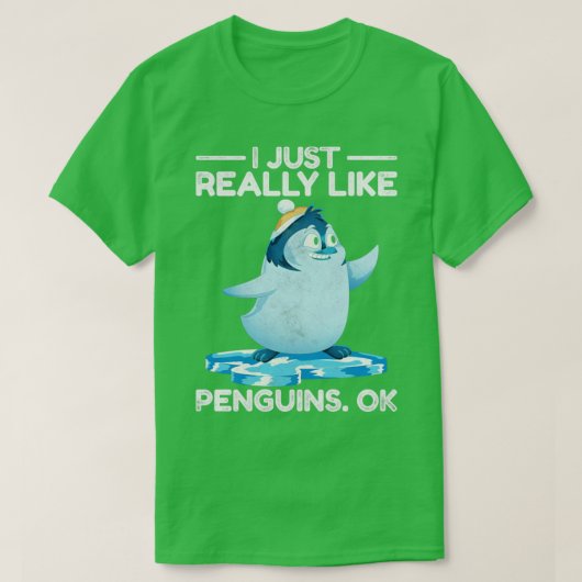 Süße Tier Retro Pinguin T-Shirt (Design vorne)