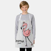 Süße Tier Rosa Flamingo personalisierte Namen Kind Schürze (Getragen)