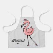 Süße Tier Rosa Flamingo personalisierte Namen Kind Schürze (Vorderseite)
