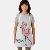 Süße Tier Rosa Flamingo personalisierte Namen Kind Schürze (Insitu)
