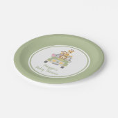 Süße Tier Safari Baby Dusche Pappteller (Schrägansicht)