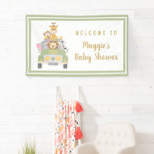 Süße Tier Safari Baby Dusche Willkommen Banner (Insitu)