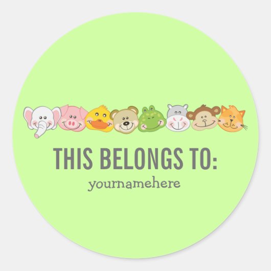 Süße Tier sieht dies als Zeichen an Runder Aufkleber (Vorderseite)