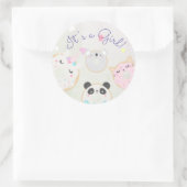 süße Tier spendet es ist ein Girl-Sticker Runder Aufkleber (Tasche)