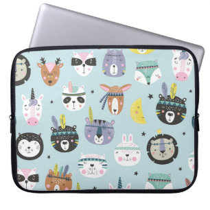 Süße Tier-Stammeskultur: Boho-Muster Laptopschutzhülle