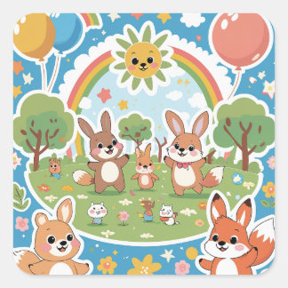 Süße Tier Stickers for Kids - Fun Cartoon Zoo