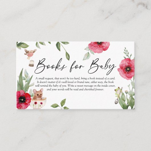 Süße Tier Tee-Party Kinderdusche Bücher für Baby Begleitkarte (Vorderseite)