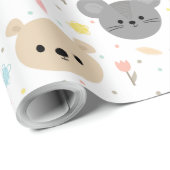 Süße Tier-Tiger-Kaninchen Geschenkpapier (Rolleneckpunkt)