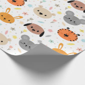Süße Tier-Tiger-Kaninchen Geschenkpapier (Ecke)