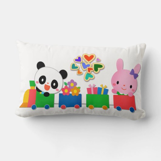 Süße Tier Train Lendenkissen (Rückseite)