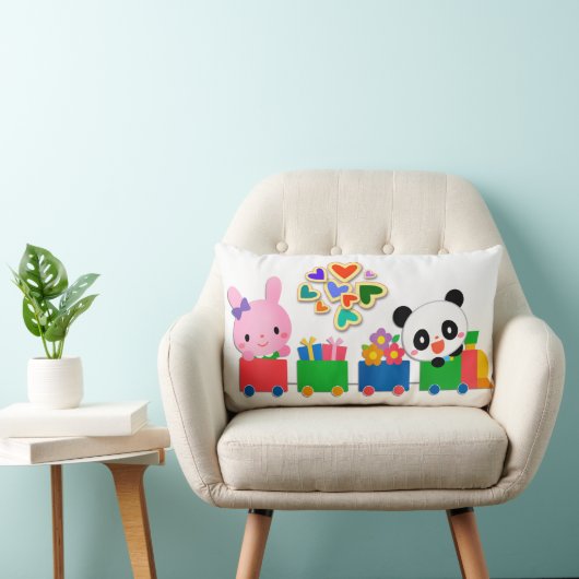 Süße Tier Train Lendenkissen (Stuhl )