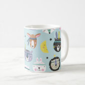 Süße Tier Tribal: Boho Pattern Kaffeetasse (VorderseiteRechts)