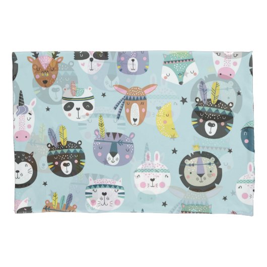 Süße Tier Tribal: Boho Pattern Kissenbezug (Vorderseite)