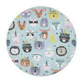 Süße Tier Tribal: Boho Pattern Schneidebrett (Vorderseite)