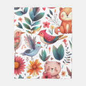 süße Tier und Natur Blätter Blumenbeete Fleecedecke (Vorderseite)