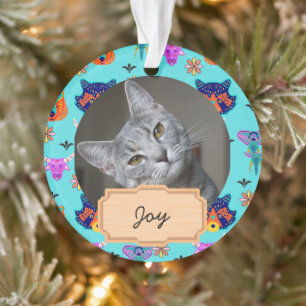 Süße Tier Weihnachten Feiertag Custom Cat Foto Ornament