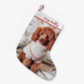 Süße Tier Weihnachts-Foto Kleiner Weihnachtsstrumpf (Vorderansicht (hängend))