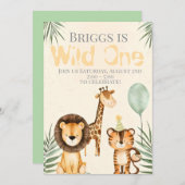 Süße Tier Wild Einladung zum Geburtstag (Vorne/Hinten)