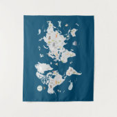 Süße Tier World Map Wandteppich (Vorderseite)