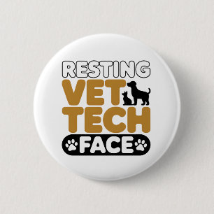 Süße Tierarzthelferin Tierliebhaberin Veterinärtec Button