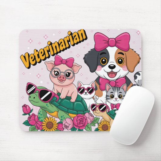 Süße Tierärztin Mousepad (Mit Mouse)