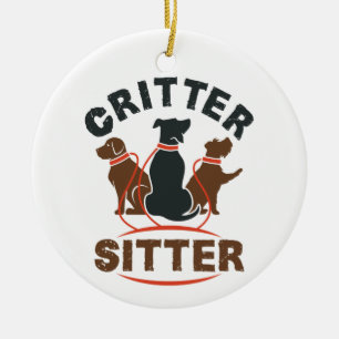 Süße Tierbetreuer Tierhüterin Keramik Ornament