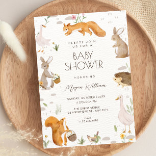 Süße Tiere Baby-Party Einladung