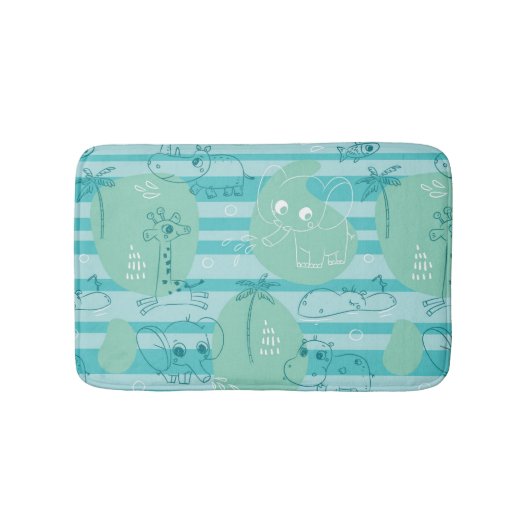 Süße Tiere, die mit Wasser 1 spielen Badematte (Vorderseite)