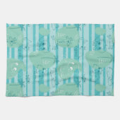 Süße Tiere, die mit Wasser 1 spielen Geschirrtuch (Horizontal)