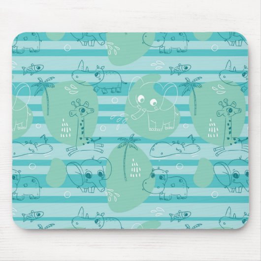 Süße Tiere, die mit Wasser 1 spielen Mousepad (Vorne)