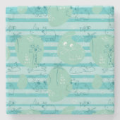 Süße Tiere, die mit Wasser 1 spielen Steinuntersetzer (Vorderseite)