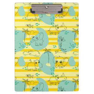 Süße Tiere, die mit Wasser 2 spielen Klemmbrett