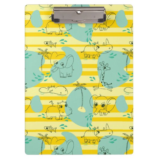 Süße Tiere, die mit Wasser 2 spielen Klemmbrett (Vorderseite)