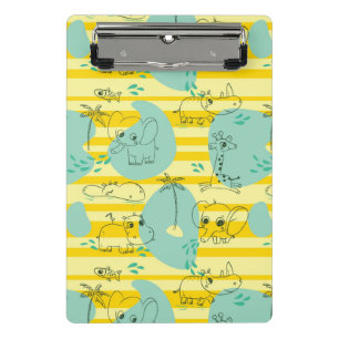 Süße Tiere, die mit Wasser 2 spielen Mini Klemmbrett