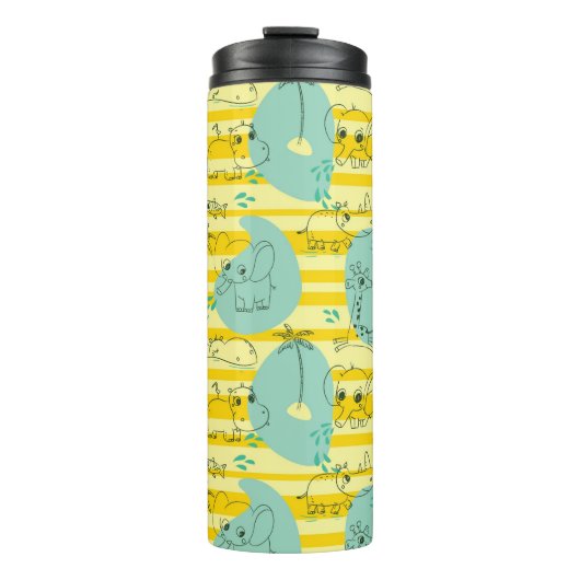 Süße Tiere, die mit Wasser 2 spielen Thermosbecher (Vorderseite)