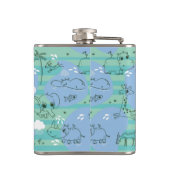 Süße Tiere, die mit Wasser 3 spielen Flachmann (Rückseite)