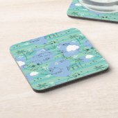 Süße Tiere, die mit Wasser 3 spielen Getränkeuntersetzer (Linke Seite)