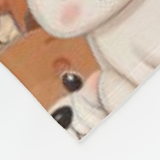 Süße Tiere Fleecedecke (Ecke)