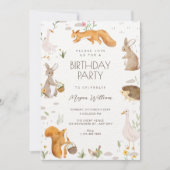 Süße Tiere Geburtstag Einladung (Vorderseite)
