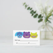 Süße Tiere in KlammernOrthodontist Terminkarte (Stehend Vorderseite)