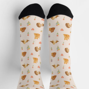 Süße Tiere- Mama mit Kind- Aquarell Socken
