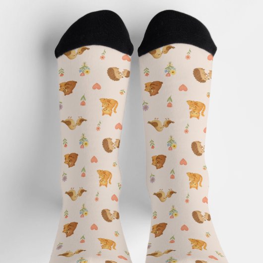 Süße Tiere- Mama mit Kind- Aquarell Socken (Oben)