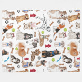 Süße Tiere Muster Fleecedecke (Vorderseite (Horizontal))