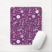 Süße Tiere u. Material für Mädchen lila Mousepad (Mit Mouse)