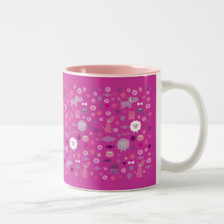 Süße Tiere u. Spaß-Material für Mädchen-rosa Tasse