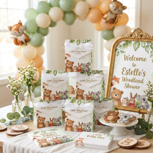 Süße Tiere Wald Aquarell Babyparty Geschenkschachtel
