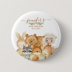 Süße Tiere Wald Forst Button