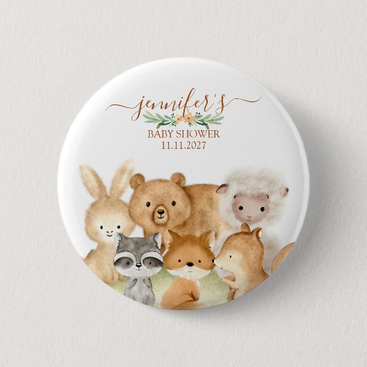 Süße Tiere Wald Forst Button (Vorderseite)