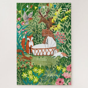 Süße Tiere Waldgrün Neugeborene Kinder Puzzle