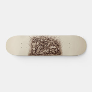 Süße Tiere warten auf Halloween Skateboard